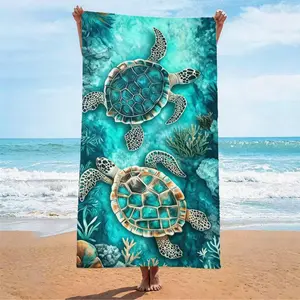 Turtle Pattern Beach Towel, Suitable For Children And Adults For Outdoor, Beach And Travel, Trendy Home And Beach Essentials