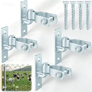 Heavy Duty Wall Mount Gate Hinge Kit, 1-3/8 Inch Chain Link Fence Post Hinges for Outdoor Gates, Metal Gate Hardware with Screws Included, Rust-Resistant Durable Construction, Easy Installation Gate Hinges Set