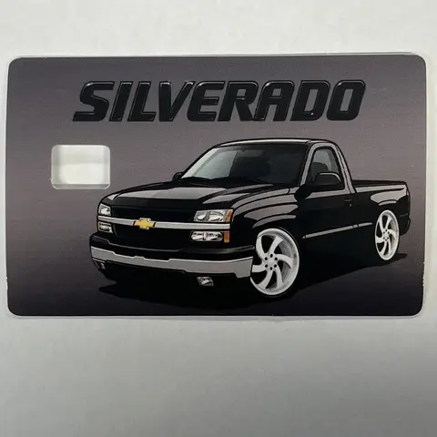 Lowered Silverado Truck Debit/Credit Card Sticker Cover