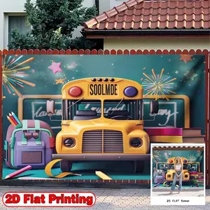 2D Flat Banner, 1pc with Cartoonish Welcome Board Colorful Theme - Polyester Fabric Photography Backdrop & Party, Ideal for St Patrick Day, Ramadan, Birthdays, Cake Tables, Portraits, Party Decorations, Indoor and Outdoor Celebrations