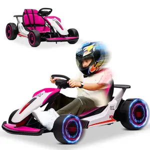 JOYRACER 24V Go Kart, Race Car for Kids 6-12 Years Electric Drift Kart Car w/ 10Ah Large Battery, 2x200W Powerful Motor, Drift/Sports Mode, Music, Max Load 110lbs, Up to 8.3MPH, Outdoor Ride-On Toy, Perfect Gift for Boys and Girls