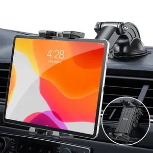 OHLPRO Tablet Holder for Car Dashboard, iPad Car Suction Cup Mount for Truck Vent with Flexible Arm Clip, for All 5"-13" Apple iPad Galaxy Tab Tablets, 360° Rotation