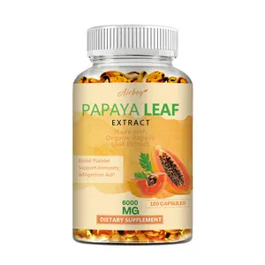 Airboy Papaya Leaf Dietary Capsules, 120 capsules, made from natural organic ingredients, support gut, digestion, and platelet health.