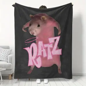 Soft Mouse Pattern Blanket, Comfortable Home Office Travel Camping Blanket, Essential Warm Nap Companion for Air Conditioning Rooms