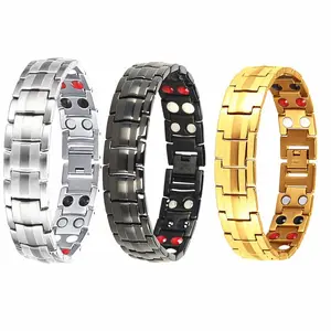 Men's Magnetic Bracelet Titanium Steel Magnetic Bracelet Men's Double Row Magnet Adjustable