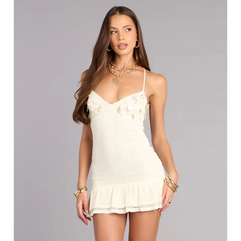 knee length dresses for ladies Monika Dimova Amina Sparkling Mini Dress main image 1
