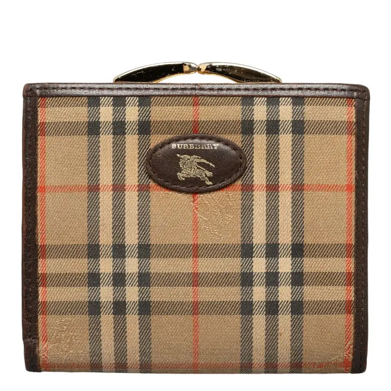 Pre-owned BURBERRY 1 Mini Bags Nova Check Shadow Horse Canvas Leather Wallet