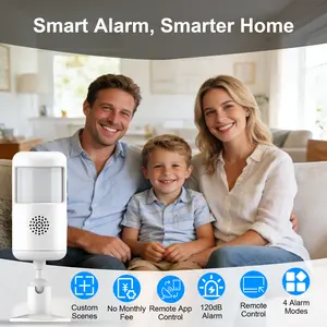 WiFi Motion Detector - Smart Home Security Alarm with APP Alerts, Remote Control, Sound & Light Alarm, 40ft Range, for House/Office/Warehouse