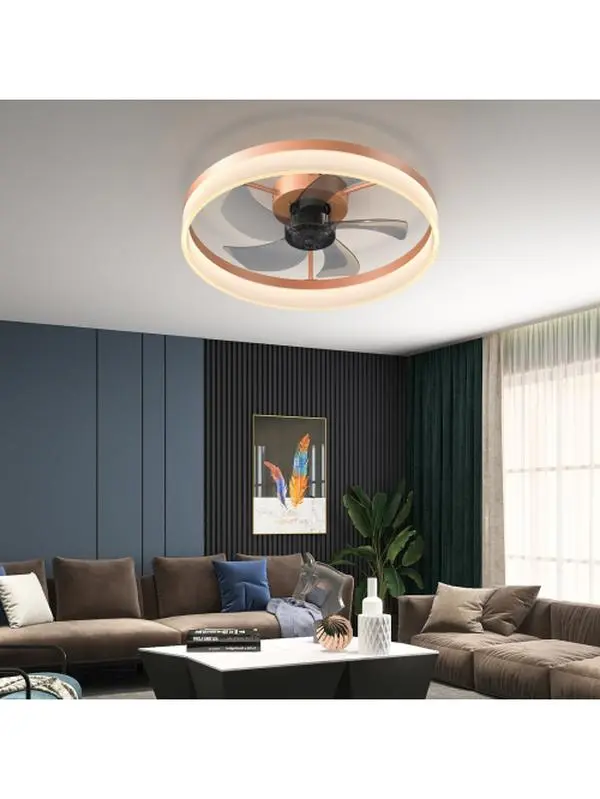 Ceiling Fan With Light Dimmable LED Recessed Mount Slim Modern Ceiling Fan Unavailable Platforms,ceiling fan