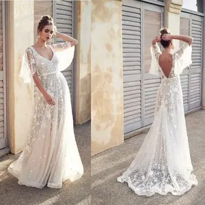 2025 White Dress New Style Sexy Lace V-neck Backless Dress Minimalist Womenswear Aesthetic Breathable