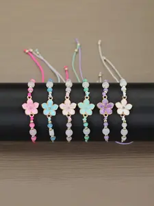 Flower Design Beaded Bracelet, Adjustable Bracelet for Women & Girls, Fashion Jewelry for Party, Daily Clothing Decor, Trendy Exquisite Jewelry for Birthday Gift