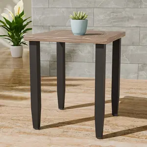 Modern Outdoor Side Table, Wood Grain Top