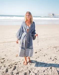 Cotton Muslin Kimono Robe - Lightweight, Soft, & Elegant Spa Robe for Women, Gauze Bathrobe, Christmas Gift, Summer Robe