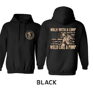⚡[Graphic Hoodie]Weld Like a Pimp Hoodie & T-Shirt – Funny Welding Graphic Sweatshirt with American Flag, Double-Sided Print Workwear for Men & Women, Trending Menswear Hoodie, Streetwear Graphic Sweatshirt, Workwear Hoodie, Funny Gift for Welders