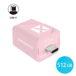 Smartphone Photo Stick Backup: 512GB Pink Data Cube - Apple MFi Certified - Auto Back Up Storage Type C USB Flash Drive for iPhone/iPad/Android devices
