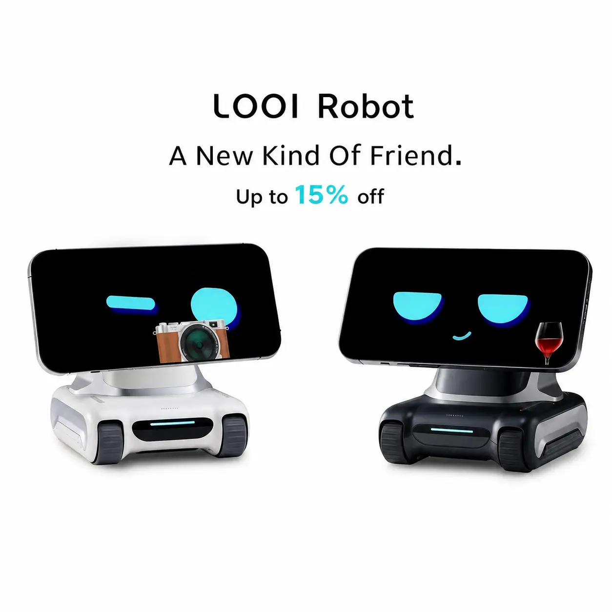 LOOI AI Desktop Companion Robot - Space Black, ChatGPT & Gemini Voice Interaction, Visual Understanding, Personality & Memory, 10W Wireless Charging, Cool Boy Gifts, Tech Gadget Stress Relief Toy for Teen Boys & Boyfriends, Gifts For Boyfriend, Teen Boy G