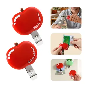 2 in 1 Bottle Opener Refrigerator Sticker, Portable Sealing Clip Bottle Opener, Small Bottle Opener Can Tapper for Camping Traveling