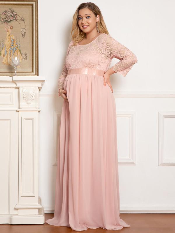 Ever-Pretty Sweetheart 3/4 Sleeve Floor-Length Lace Maternity Dress 20797