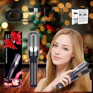 Automatic Electric Hair Trimmer, Multi-Functional Split End Clipper, LED Display, Blue Light Ionizer, Type-C Charging, Portable Home Use, Hair Styling Tools