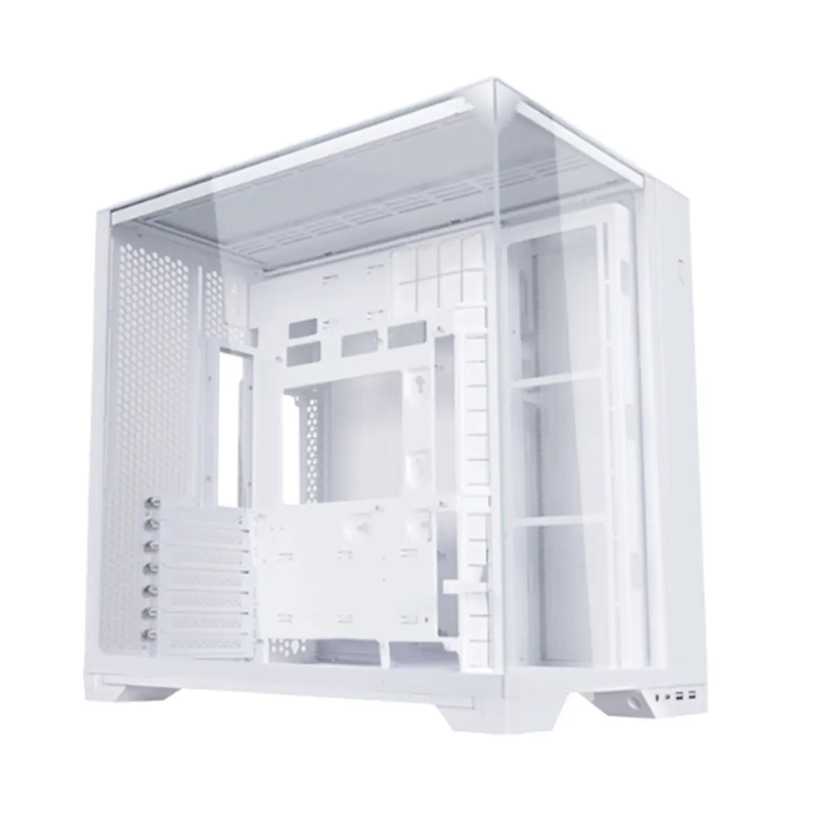 Lian-Li O11 Vision Compact Tempered Glass ATX Mid Tower Computer Case - White, Aluminum Frame, ATX Motherboard Compatible, for DIY Enthusiasts, with Swappable Panels