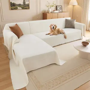 Inovaday Couch Covers, 2 Pieces Washable L Shaped Couch Covers Sofa Blanket for Dogs Pet Friendly Sectional Sofa Slipcovers Furniture Covers
