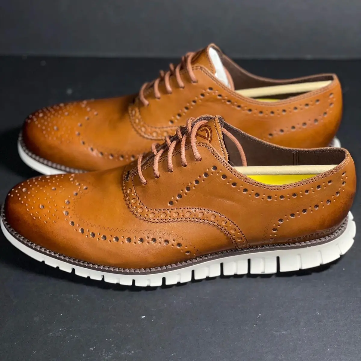 Cole Haan Men’s Zerogrand Wingtip Oxford British Tan Size 10 Shoe