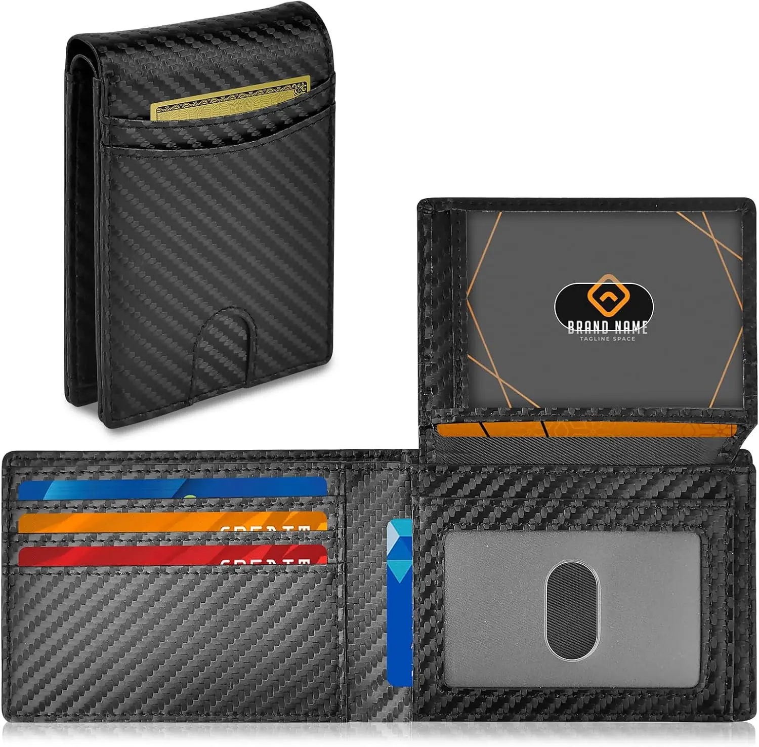 Men's Business Minimalist Carbon Fiber Card Holder, Rfid Blocking Card Holder, Slim Front Pocket Wallet, Portable Wallet for Men, Mens Wallet, Business Card Cases, Desk Gadgets,Valentine's Day gift,back to school shopping