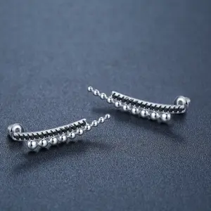 Long Zircon Bead Earrings, Slimming Decoration, Simple and Elegant