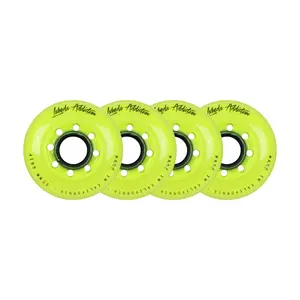Labeda Roller Hockey Wheels - Addiction 80mm 76A Yellow (4-Pack)