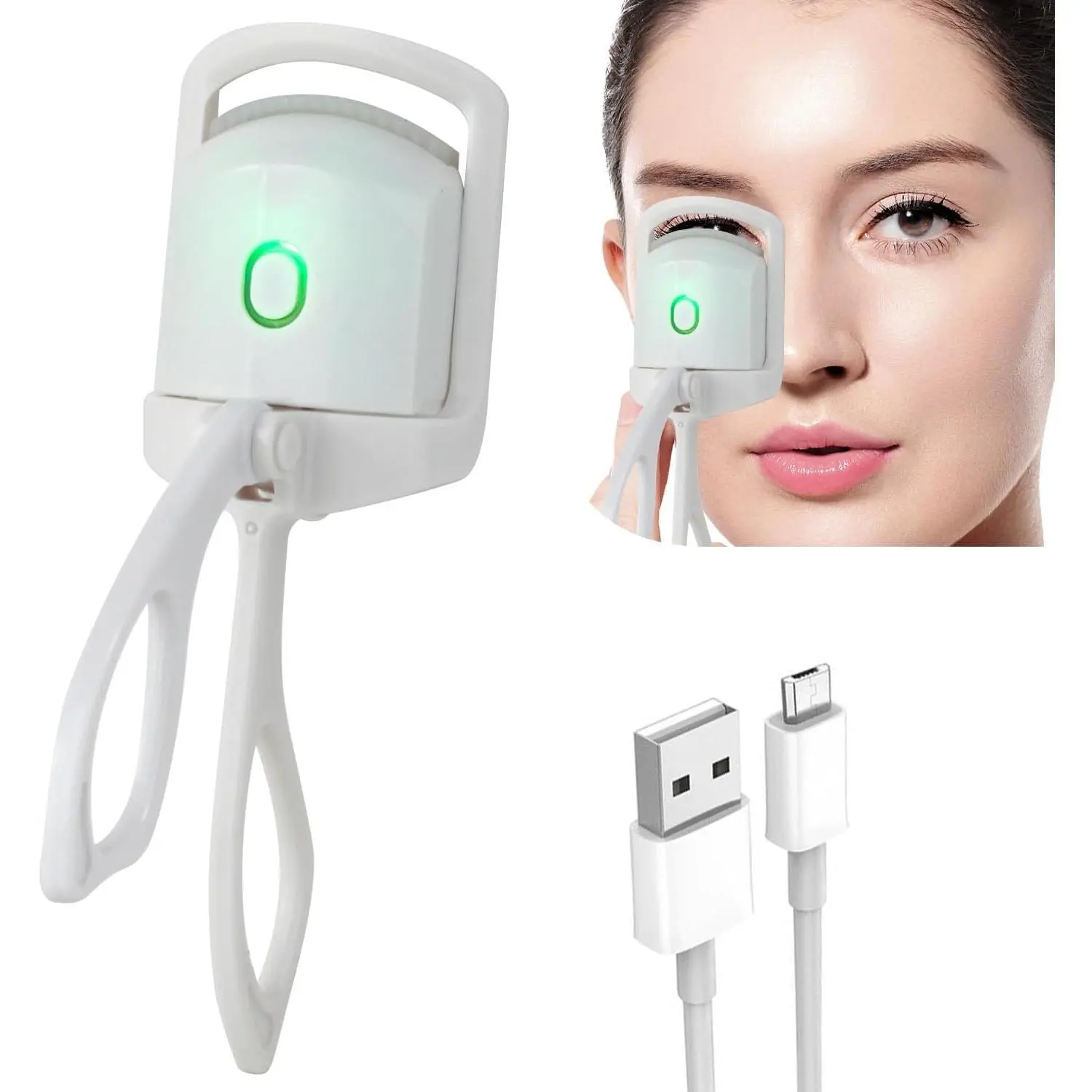 Women’s Heated Eyelash Curler, Electric Beauty Tool with 2 Modes, Rapid Heat to Curl Lashes, Quick Natural Curling, Type-C Charging, 3.7V 180mAh Battery, Portable Cosmetics Accessory