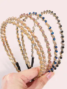 6-Piece Elegant Rhinestone with Teeth, Perfect for Girls' Parties and Gatherings, Shiny Fashion Accessory for Events, Sparkling Flower Headbands