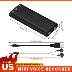 16GB Mini Spy Audio Recorder Voice Activated Office Listening Device 352Hrs