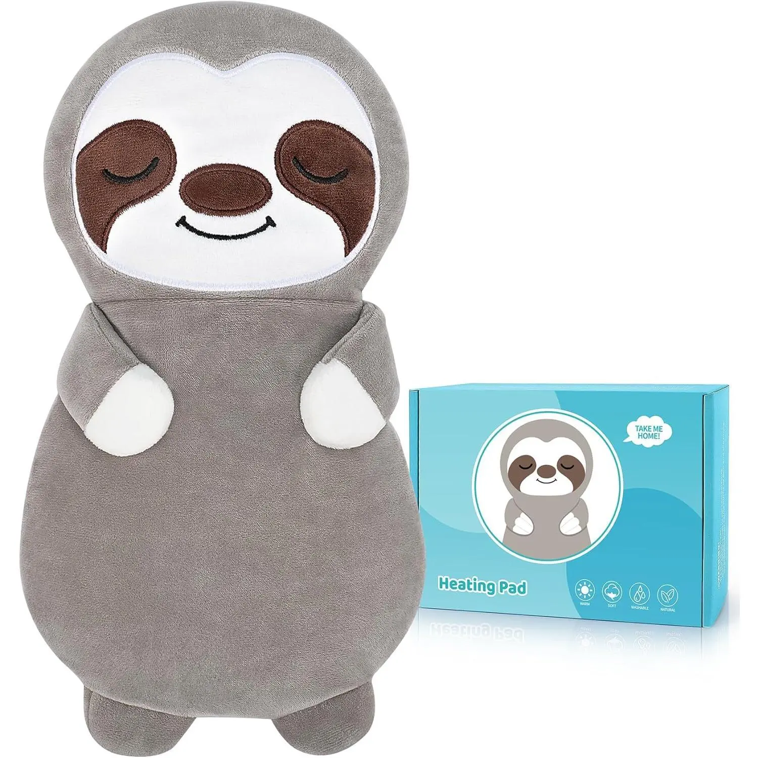 P-Sloth Microwave Heating Pad for Period Cramps, Microwavable Heating Pads for Pain Relief, Sloth Heating Pad for Women and Kid with Lavender Scented Stuffed Animal Heat Pack for Shoulder Neck Back Pain