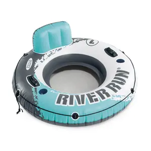 Intex River Run Single Inflatable Lake Floating Water Tube Lounger, Color Varies