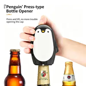 Creative bottle opener, 1 piece, penguin design; suitable for family gatherings, barbecues, and outdoor activities; beer bottle opener; magnetic press bottle opener; cap release; quick opening bottle opener.