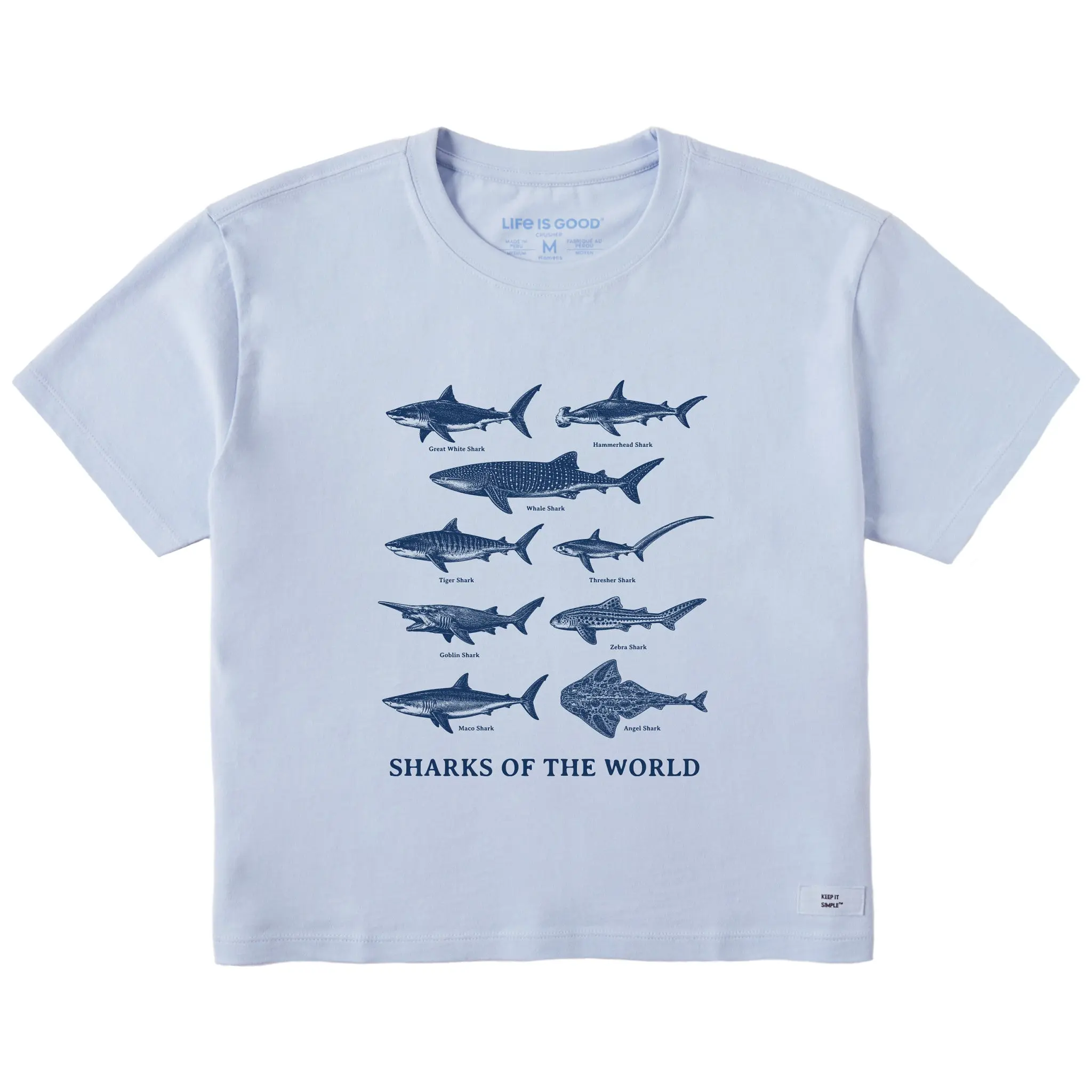 Women's Sharks of the World Short Sleeve Crusher Boxy Tee