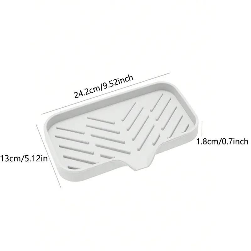 Kitchen Soap Tray,Kitchen Sink Tray Sponge Tray Kitchen Sponge Holder Self Draining Premium Silicone Soap Holder for Bathroom Counter Sink Caddy Organizer for Dish Soap Bottle,Soap Dispenser