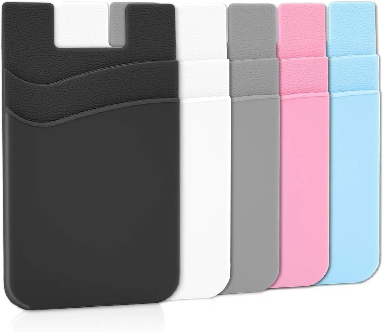 Stick-On Smartphone Card Holder & Wallet, Durable Phone Accessory for Back of Mobile Phone Covers, Easy Installation, Compatible with iPhone/Android/Samsung Galaxy, 5-Pack Cellphone Accessory, Phone Accessories