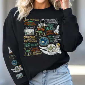 Hail Mary Book Shirt with design on the sleeve For Fan, Grumpy Angry Stupid Sweatshirt, Rocky Jazz Hands Crewneck, Fist My Bump Shirt