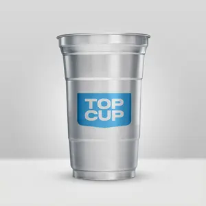 Top Cup Aluminum Party Cup - Unit Count:  30 or 50 - Dishwasher Safe, Reusable