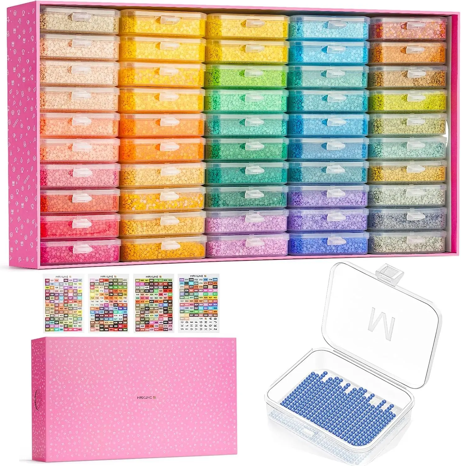 50PCS Diamond Painting Storage Containers Trays with Lids