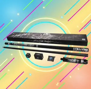 EVO Rebel Maxbing Edition Carbon Fiber Cue — Black Crocodile or Black & White Lizard Synthetic Leather Wrap, Pro Taper 29" Shaft, Time Standard 12.5 mm Tip, Complete Player Kit with 6" Extension