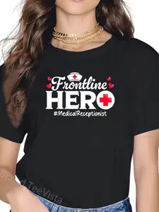 100% Cotton Front Desk Staff Funny Medical Receptionist T-Shirt