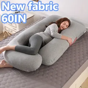 Full Body 60 Inch Pregnancy Pillow, Full Maternity Pillow with Removable Washable Cover - Sleep Support for Legs, Back, Neck, Shoulder, HIPS, Belly for Pregnent Women, Black Grey Velvet Cover