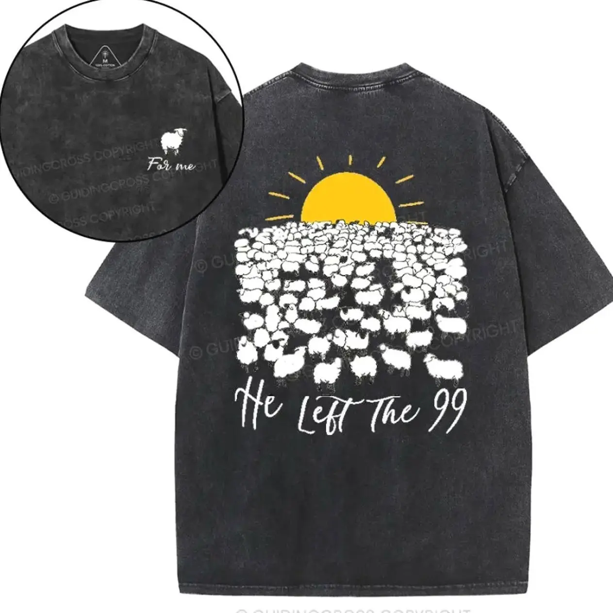 He Left The 99 Christian Washed T-Shirt Men's HB9