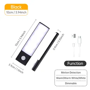 Motion Sensor Light Wireless LED Night Light USB Rechargeable Night Lamp Cabinet Wardrobe Lamp under Backlight for Kitchen Led Pzsunly