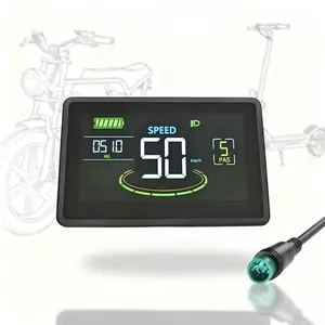 Waterproof Wired LCD Display for Electric Bicycles & Scooters, H6c 5pin Uart 2 Protocol, Ideal for E-Bikes & E-Scooters