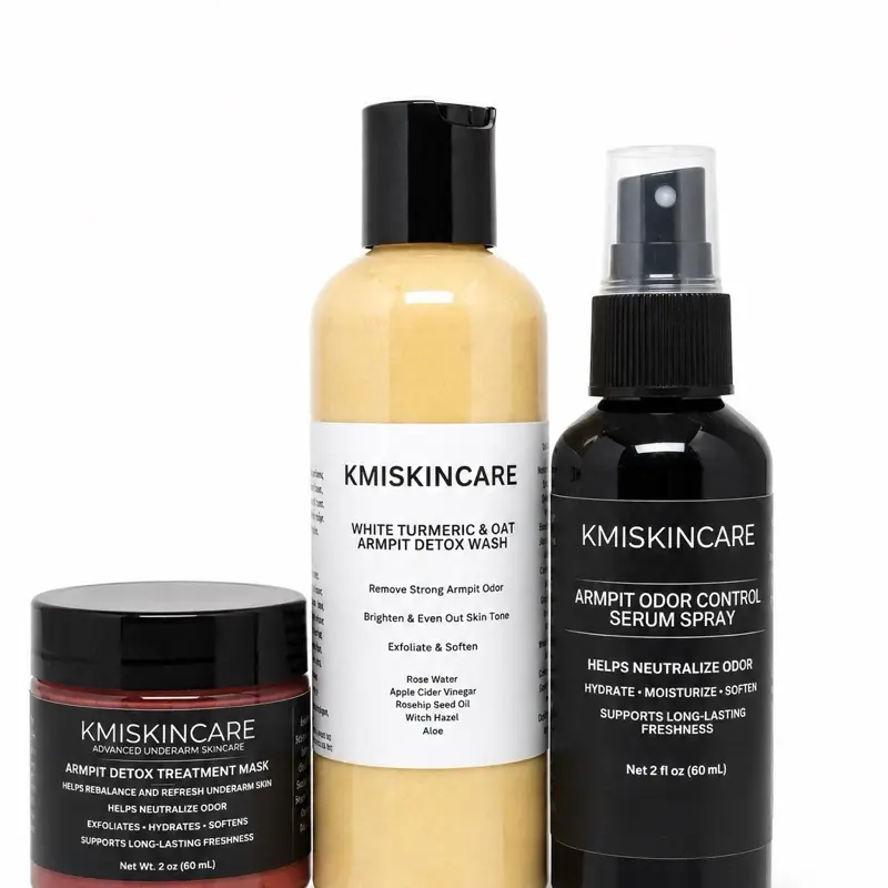 KMISKINCARE 120-Day Armpit Reset System  | Effective Odor Management & Freshness, Hydrate, Exfoliate Moisturize, & Soften underarm skin | for kids, teens, & adults