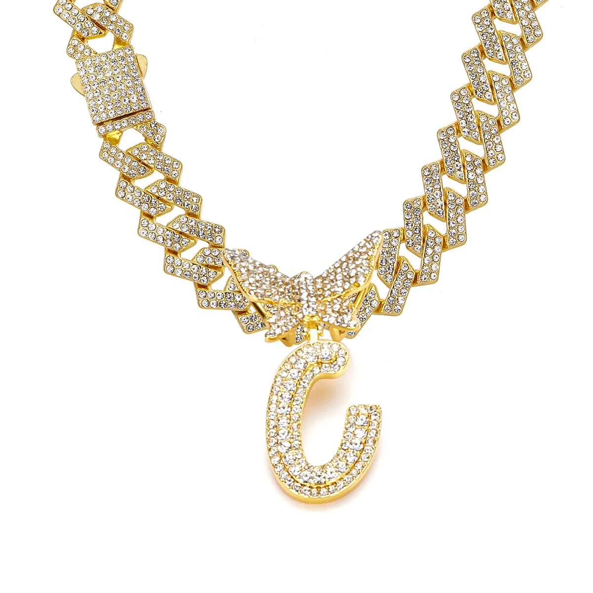 Gold letter necklace C