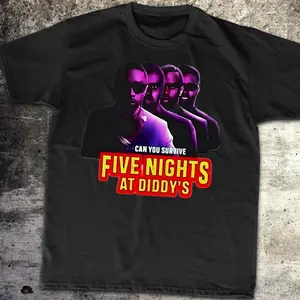 Funny Five Nights At Diddy's House Tee, Meme Shirt, Novelty Graphic Tee, Gift for Gamer, Pop Culture Shirt, Soft Cotton Blend, Breathable Comfort, Comfortable Stretch, Moves with You